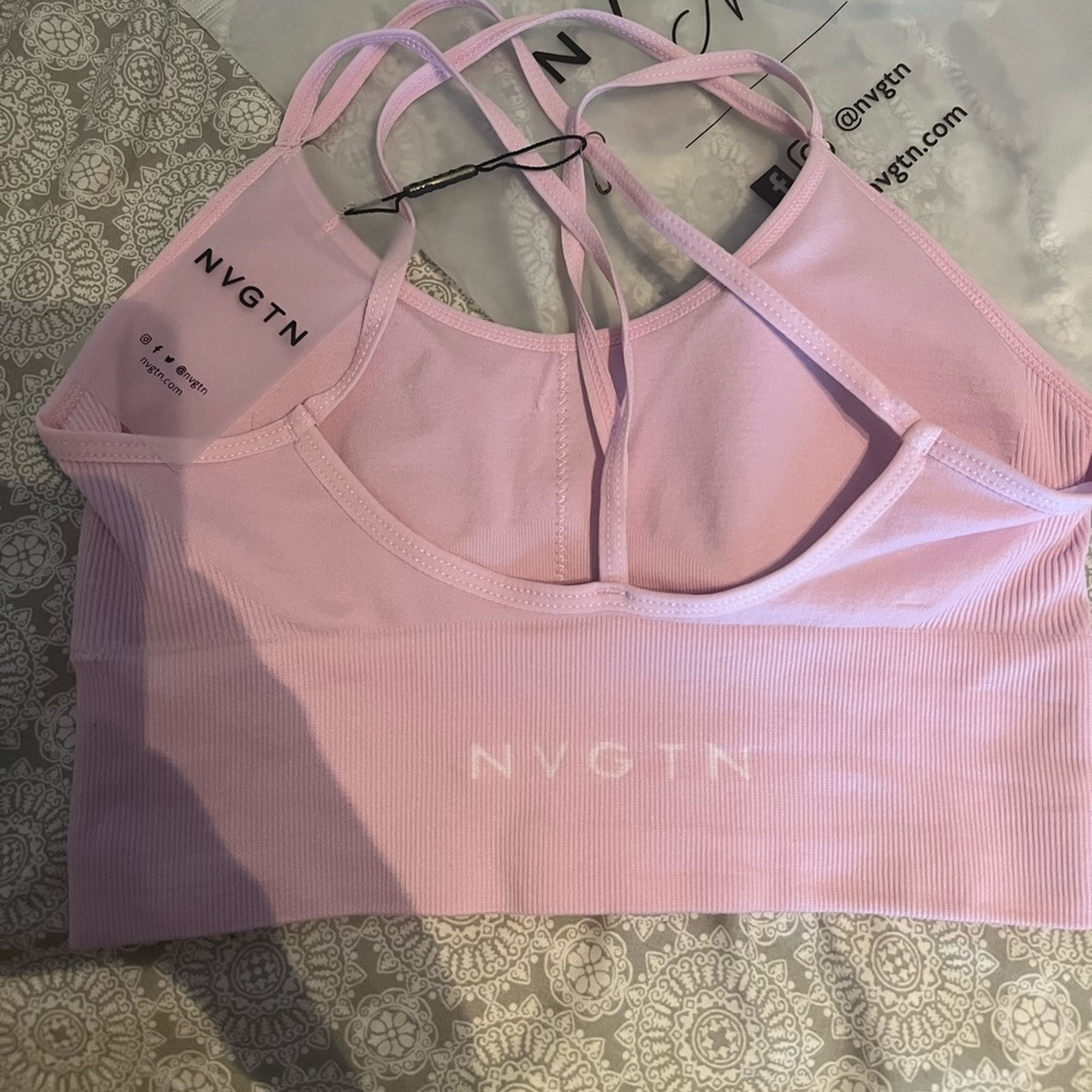 Rose blush sport bra workout nvgtn